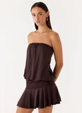 Noreen Strapless Mini Dress Chocolate Torte