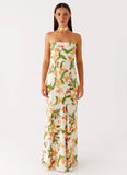 Damali Satin Maxi Dress Floral Print