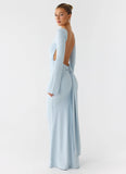 Midnight Song Long Sleeve Maxi Dress Misty Blue