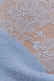 Lucy Lace And Knit Halter Top Cornflower Blue