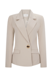 Max Cinched Waist Blazer Ivory Stone
