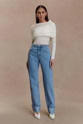 Kirralee Straight Leg Cuffed Jeans Classic Blue
