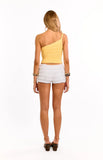 Elsey Yellow Ruched One Shoulder Top