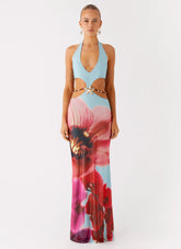 Time To Dance Maxi Dress Turquoise Bloom
