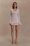 Samira Knit Long Sleeve Mini Dress Misty Rose