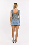 Neevie Black Gingham Tie Top