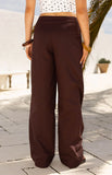 Kady Brown Linen Tie Wide Leg Pants