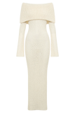 Marisol Off Shoulder Boucle Maxi Dress Ivory