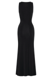 Beck Plunge Maxi Dress With Floral Hardware Black