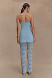 Anette Bandage Knit Strapless Top Sky Blue