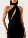 Velvet Vacation Scarf Maxi Dress Black