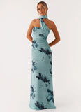 Songbird Maxi Dress Blue Black Floral