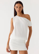Stick Around Mini Dress White