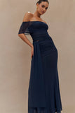 Arna Mesh Maxi Skirt Midnight Blue
