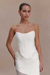 Karina Strapless Scuba Corset White