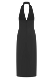Simona Halter Neck Midi Dress Black