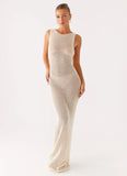 Beach House Crochet Maxi Dress White