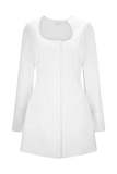 Carina Peplum Cotton Shirt Dress White