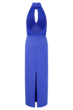 Mierah Halter Midi Dress Cobalt Blue