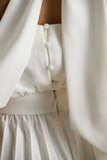 Paradise White Cape Sleeve Jumpsuit