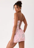 Solaire Strapless Corset Top Pink