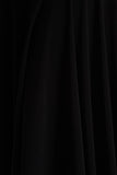 Isola Black Asymmetric Neck Midi Dress With Hanky Hem