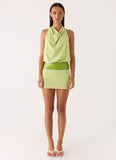 Carlie Halter Mini Dress Lime