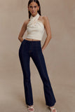 Clio Paneled Flare Jeans Indigo Blue