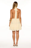 Jasleen Cream Halter Neck Mini Dress