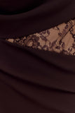 Arra Chiffon And Lace Halter Maxi Dress Cacao Brown