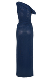 Kenny Diamante One Shoulder Maxi Dress Navy