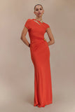 Kaida Slinky Maxi Dress With Hardware Burnt Orange