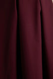 Thalia Burgundy High Neck Midi Dress With Sheer Mesh Cape