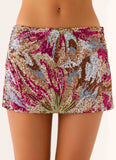 Bright Star Mini Skirt Floral Bead