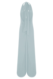 Juliet Slinky Maxi Dress With Scarf Pale Blue