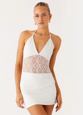 Enchant Lace Mini Dress Ivory