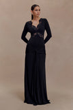 Electra Slinky Lace Maxi Dress Black