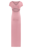 Imogen Off Shoulder Slinky Maxi Dress Candy Pink