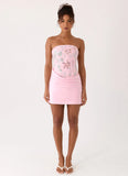 Angelique Beaded Mini Dress Pink Everbloom