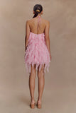 Marigold Ruffle Halter Mini Dress Powder Pink