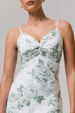 Luz Green Porcelain Print Strappy Maxi Dress