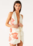 Eleanora Plunge Mini Dress Siena Floral