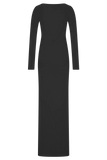 Louisa Long Sleeve Slinky Maxi Dress Black