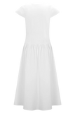 Ayla Cotton Fit And Flare Midi Dress White