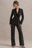 Jordanne Black Lace Flared Leg Trousers