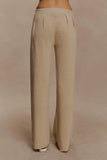 Frannie Gathered Silk Blend Knit Pants Sand