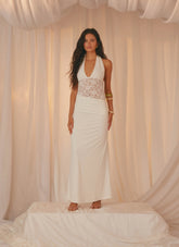 Miri Halter Maxi Dress Ivory