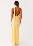 Keena Scarf Maxi Dress Lemon