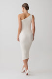 Zandie Cashmere Blend Knit Midi Dress Ivory