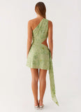 Juelz Beaded Mini Dress Lime